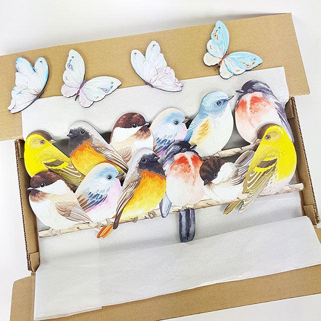 Pretty Flock of Birds and Butterflies Wall Art - Image 4