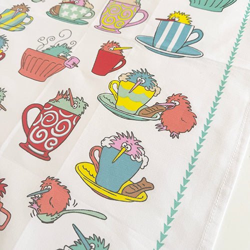 Pretty Kiwi in a Cup Tea Towel - Image 2