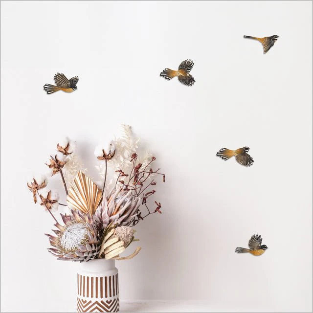 Pretty NZ Fantails Piwakawaka Pop Out Wall Art - Image 2