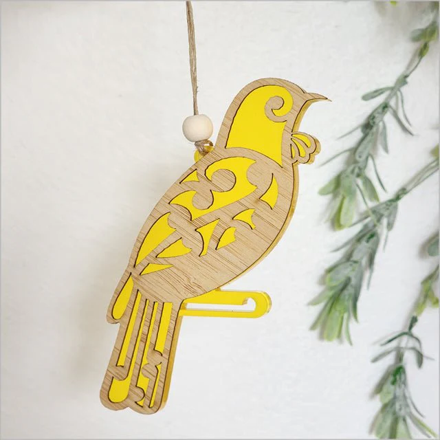 Pretty NZ Koru Tui Bird Christmas Ornament - Image 11