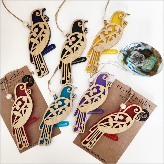 Pretty NZ Koru Tui Bird Christmas Ornament - Image 2