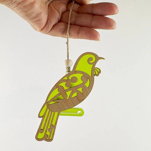 Pretty NZ Koru Tui Bird Christmas Ornament - Image 4