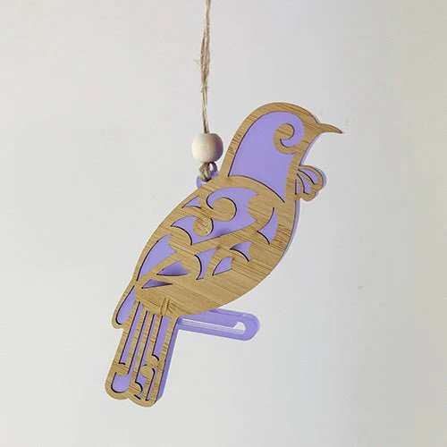Pretty NZ Koru Tui Bird Christmas Ornament - Image 5