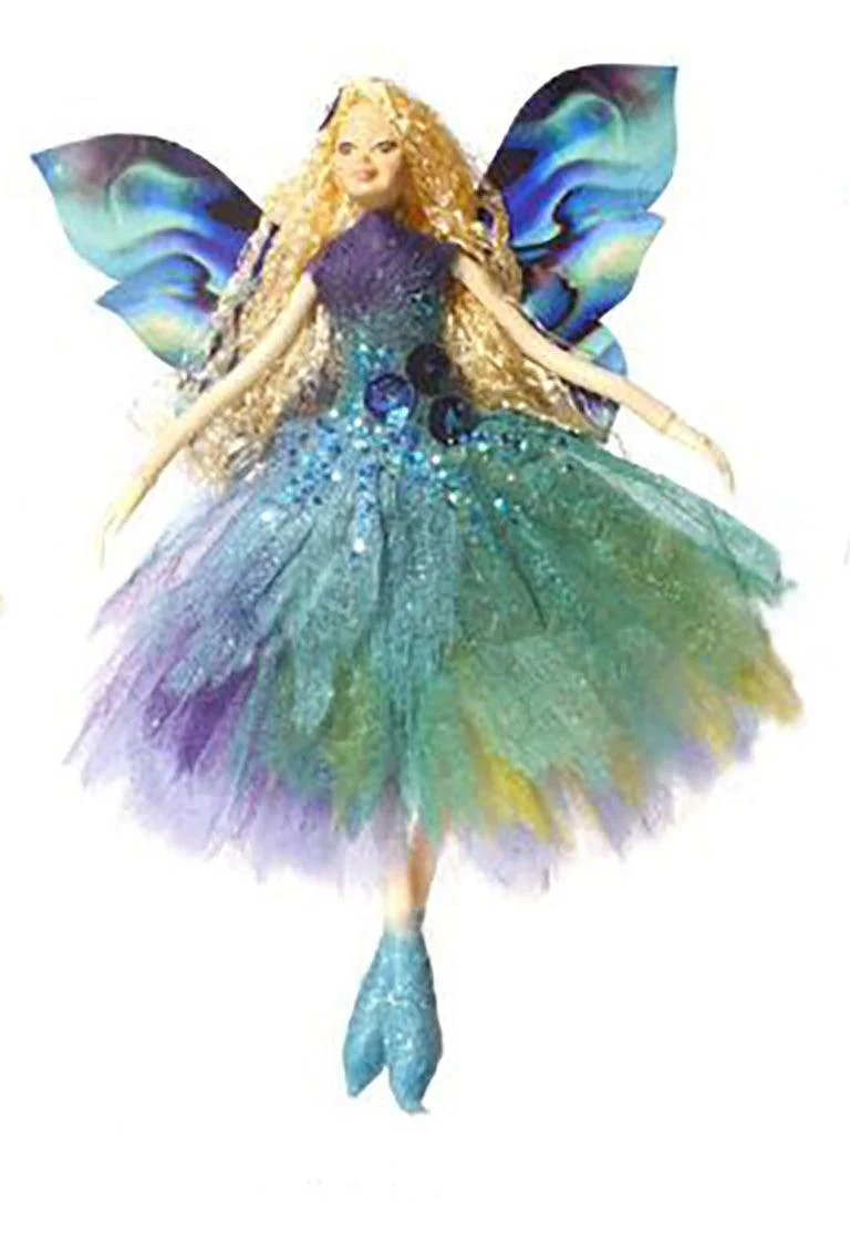 Pretty NZ Paua Shell Fairy Doll - Image 4