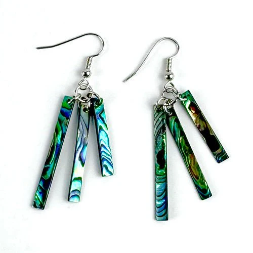 Pretty NZ Paua Shell Windchime Earrings - Image 2