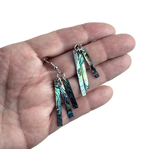 Pretty NZ Paua Shell Windchime Earrings - Image 3