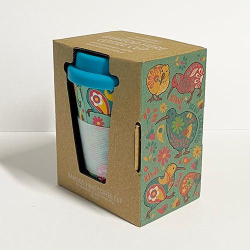 Pretty Paisley Kiwi Bamboo Coffee Cup - Image 3