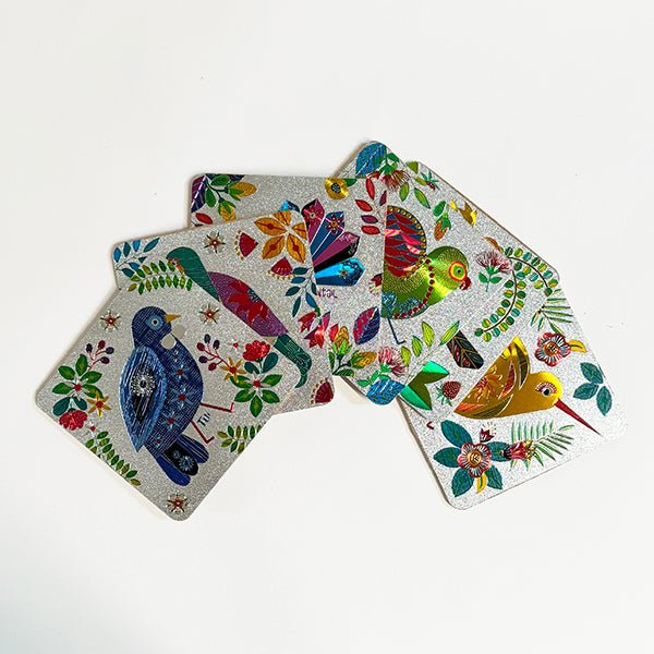 Pretty Sparkly NZ Native Bird Coasters - Image 2