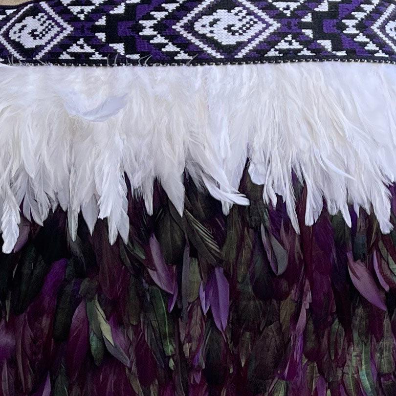 Purple and White Maori Korowai Cape - Image 5