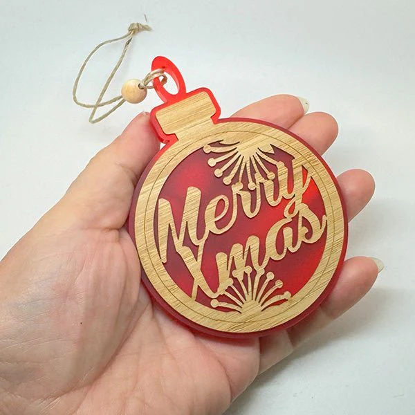 Red NZ Merry Xmas Pohutukawa Decoration - Image 2
