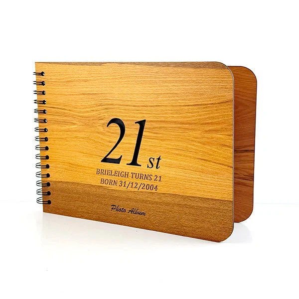 21st Birthday Photo Album Guest Book with optional Engraving and Birth Year in Review - Image 7