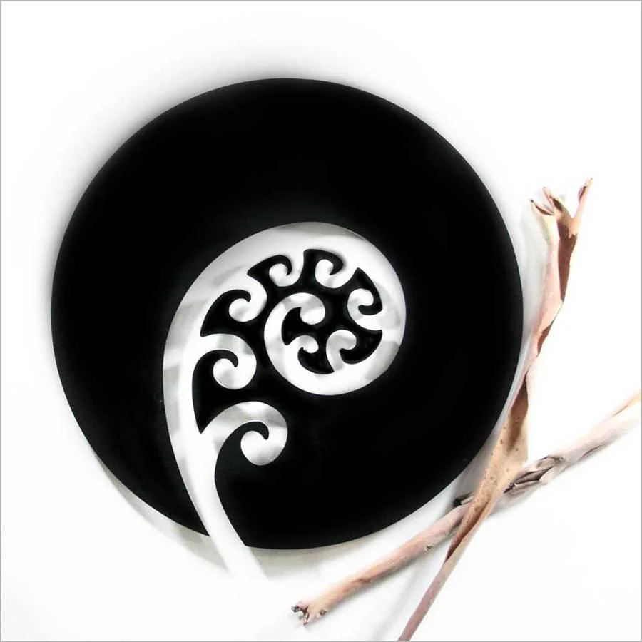 Round NZ Koru Fern Wall Art