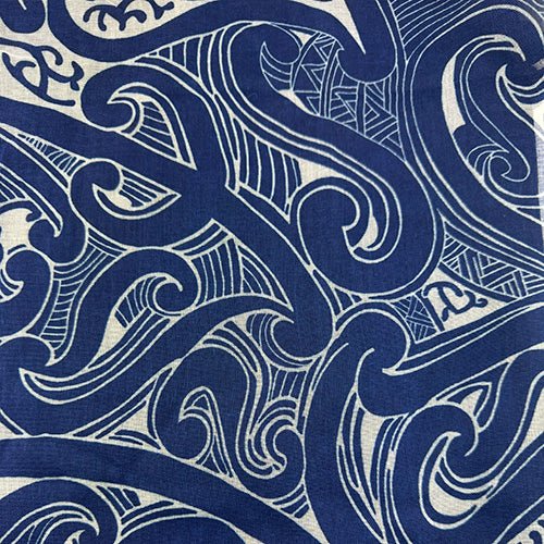 Sapphire Blue Maori Tattoo Design Sarong or Scarf - Image 4
