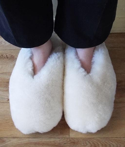 Sheepskin Wool Out Slippers with Suede Soles - Image 5