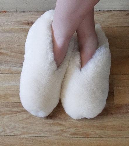 Sheepskin Wool Out Slippers with Suede Soles - Image 6