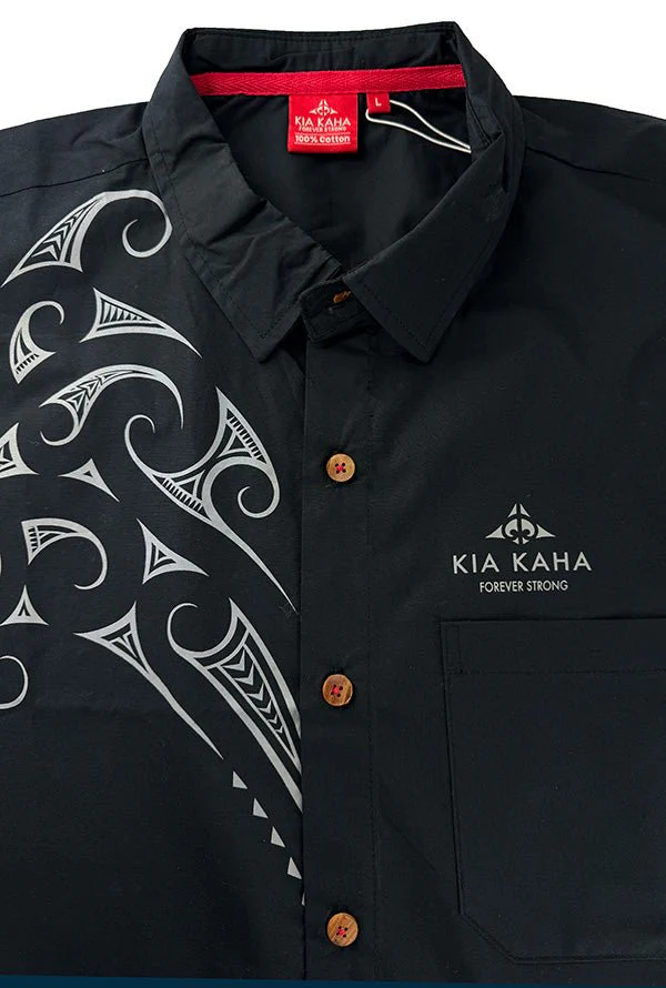 Short Sleeve Mens Maori Koru Tattoo Shirt - Image 2