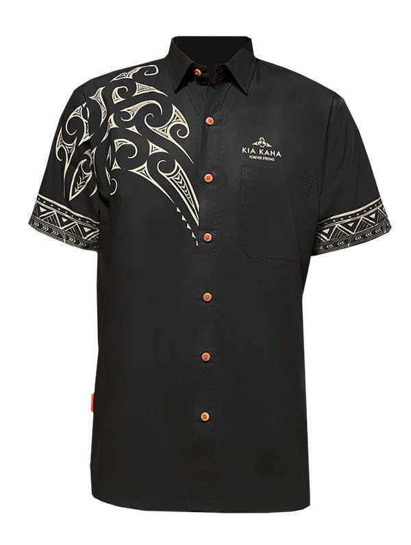 Short Sleeve Mens Maori Koru Tattoo Shirt - Image 4