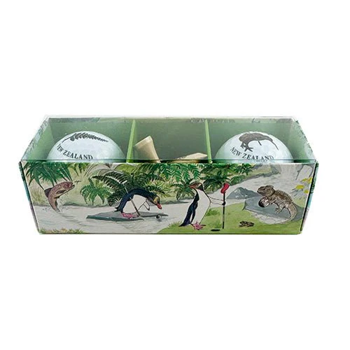 Silver Fern and Kiwi Bird Set of 2 Golf Balls and Tees - Image 2