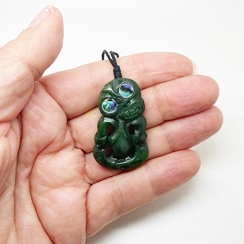 Small Genuine NZ Greenstone Tiki Necklace - Image 2