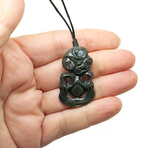 Small Genuine NZ Greenstone Tiki Necklace - Image 3