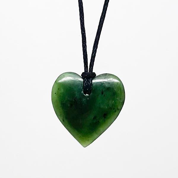 Small Greenstone Heart Necklace - made from Genuine NZ Pounamu