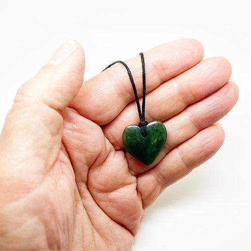 Small Greenstone Heart Necklace - made from Genuine NZ Pounamu - Image 2