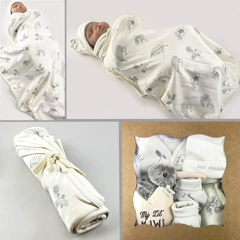Souvenir Newborn Baby Romper Set Blanket and Kiwi Toy Gift Box