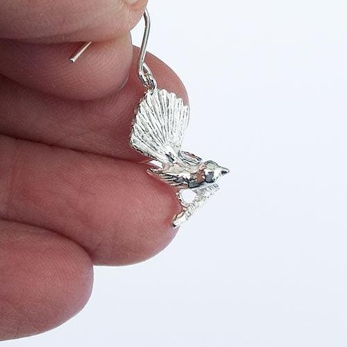 Sterling Silver Fantail Charm or Earrings - Image 2