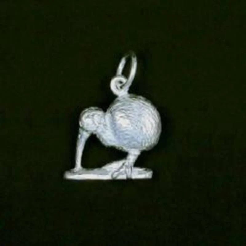 Sterling Silver Kiwi Bird Charm or Earrings - Image 2