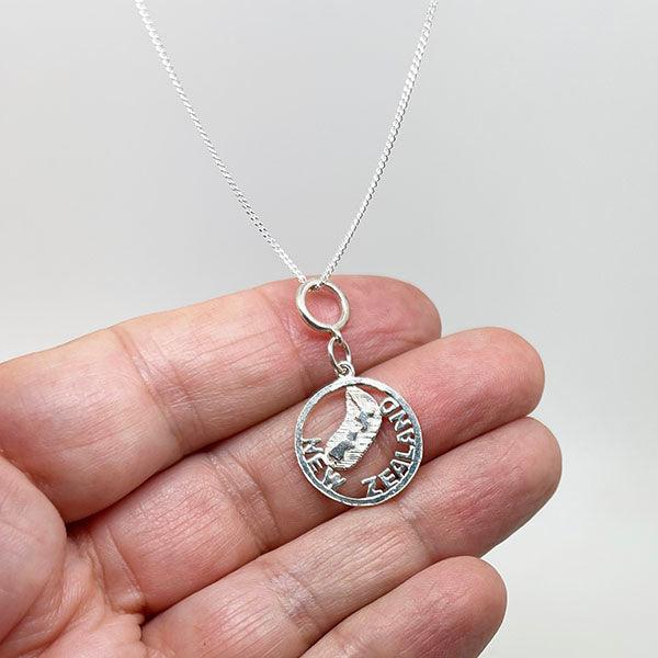 Sterling Silver NZ Map Charm or Necklace - Image 2