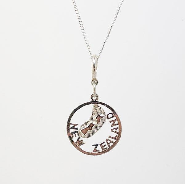 Sterling Silver NZ Map Charm or Necklace - Image 3