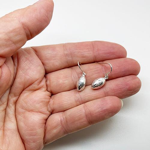 Sterling Silver Rugby Ball Charm or Earrings - Image 2