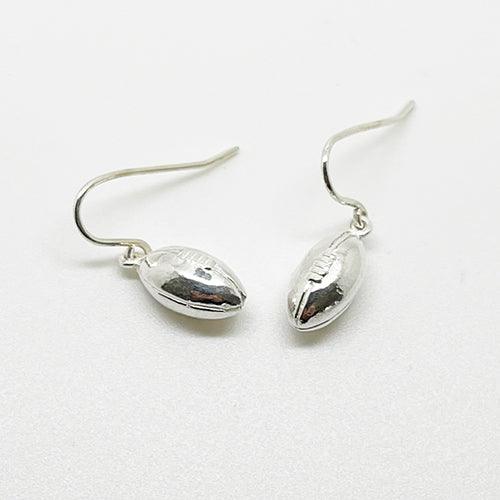 Sterling Silver Rugby Ball Charm or Earrings - Image 3
