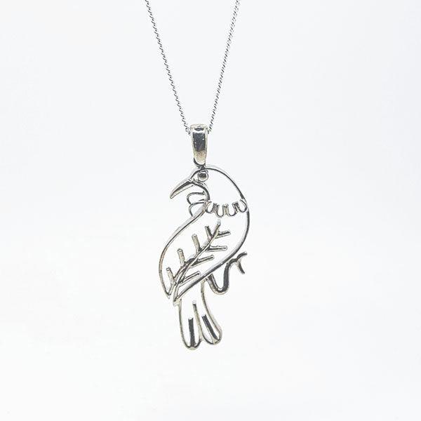 Sterling Silver Tui Bird Necklace