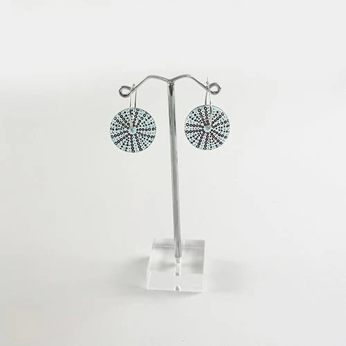 Stone Arrow Recycled Bombay Sapphire Glass Kina Earrings - Image 3