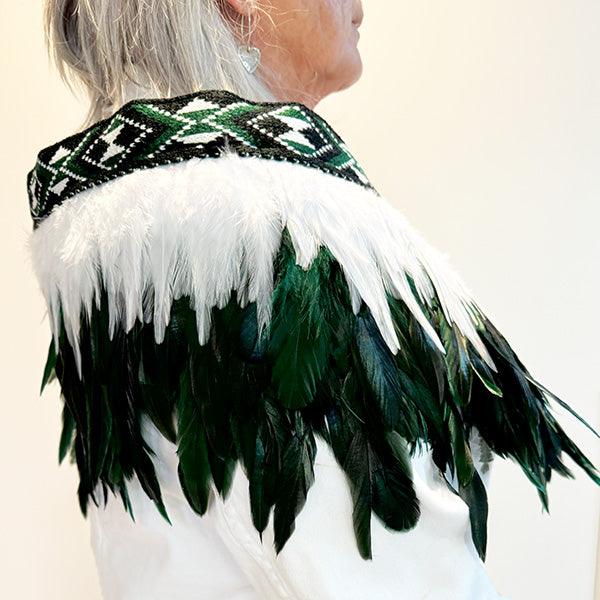Stunning Forest Green Maori Short Korowai - Image 3