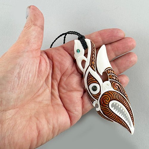 Stunning Maori Manaia Design Bone Necklace - Image 2