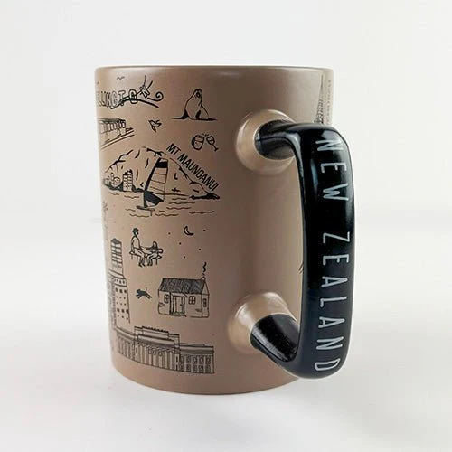 Stylish Brown NZ Souvenir 13oz Big Mug - Image 2