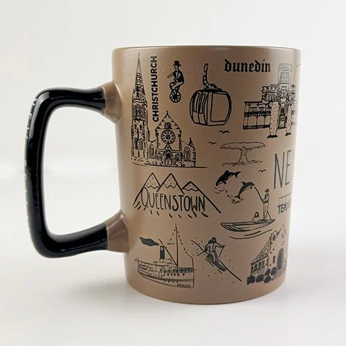 Stylish Brown NZ Souvenir 13oz Big Mug - Image 3