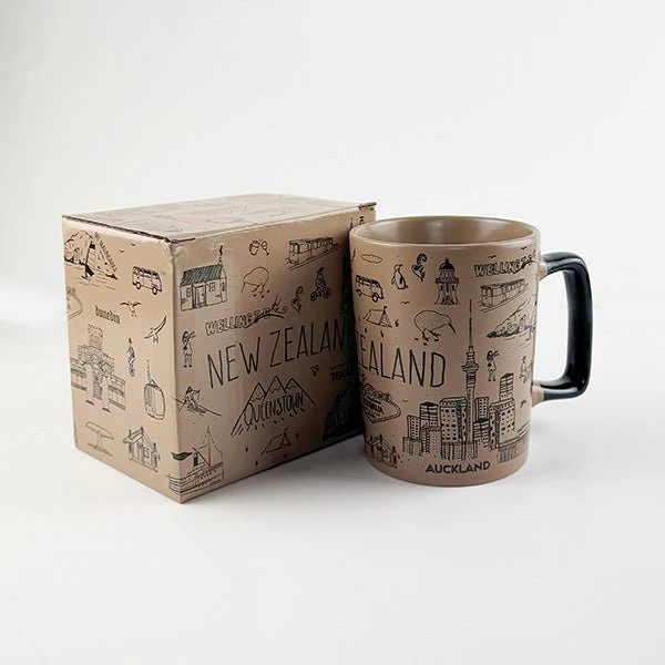 Stylish Brown NZ Souvenir 13oz Big Mug - Image 4
