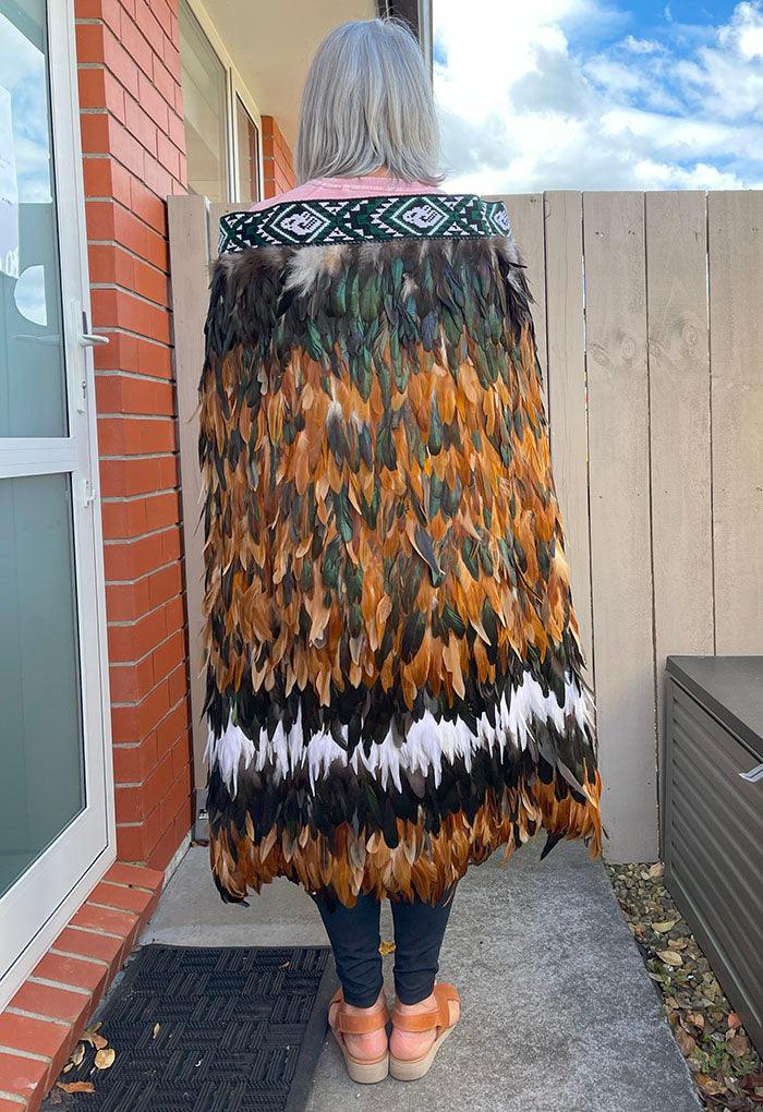 Tan Black and White Maori Korowai