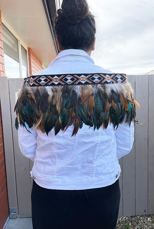 Tan Brown and Jade Short Ceremonial Korowai - Image 2