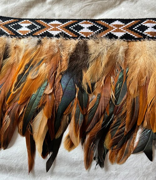 Tan Brown and Jade Short Ceremonial Korowai - Image 5