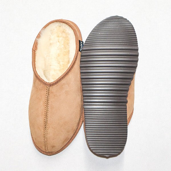 Top Quality NZ Sheepskin Scuffs with Ridged Sole - Image 2