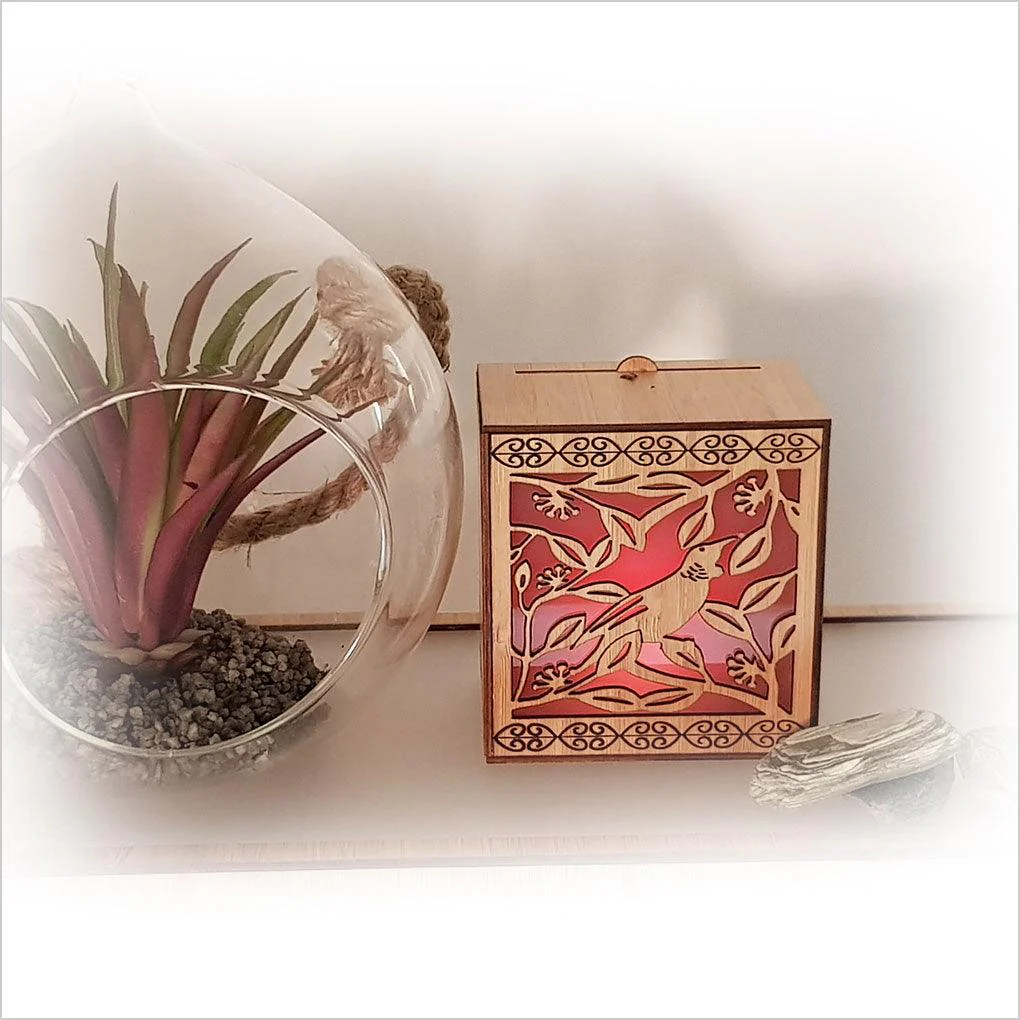 Tui on Pohutukawa LED Tealight Candle Box - Image 4