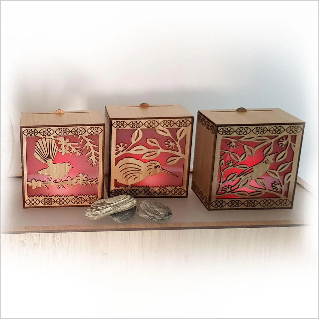 Tui on Pohutukawa LED Tealight Candle Box - Image 5