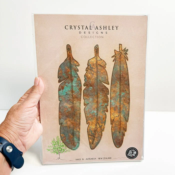 Weathered Copper Look Wall Art Feathers - Image 3