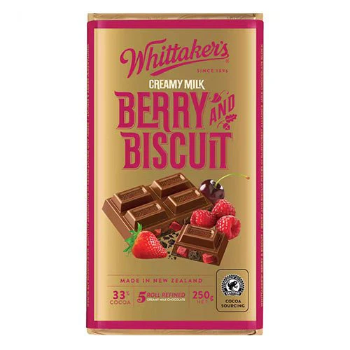 Whittakers Berry and Biscuit Chocolate Block