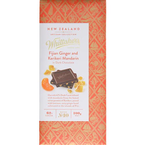 Whittakers Fijian Ginger and Kerikeri Mandarin in Dark Chocolate
